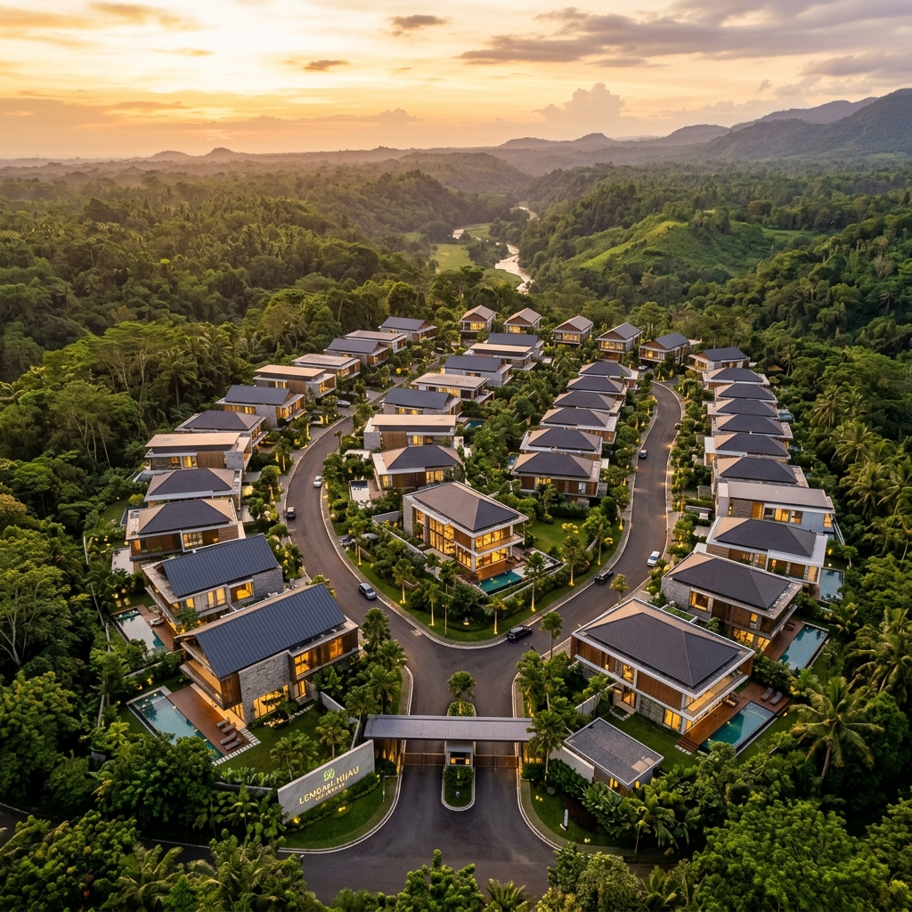 Aerial view of the green landscape